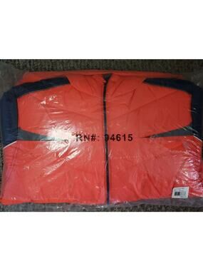 Bright Orange Winter Snow Ski Puffer Zip Up Hooded Jacket Boys Size 18/20 NEW